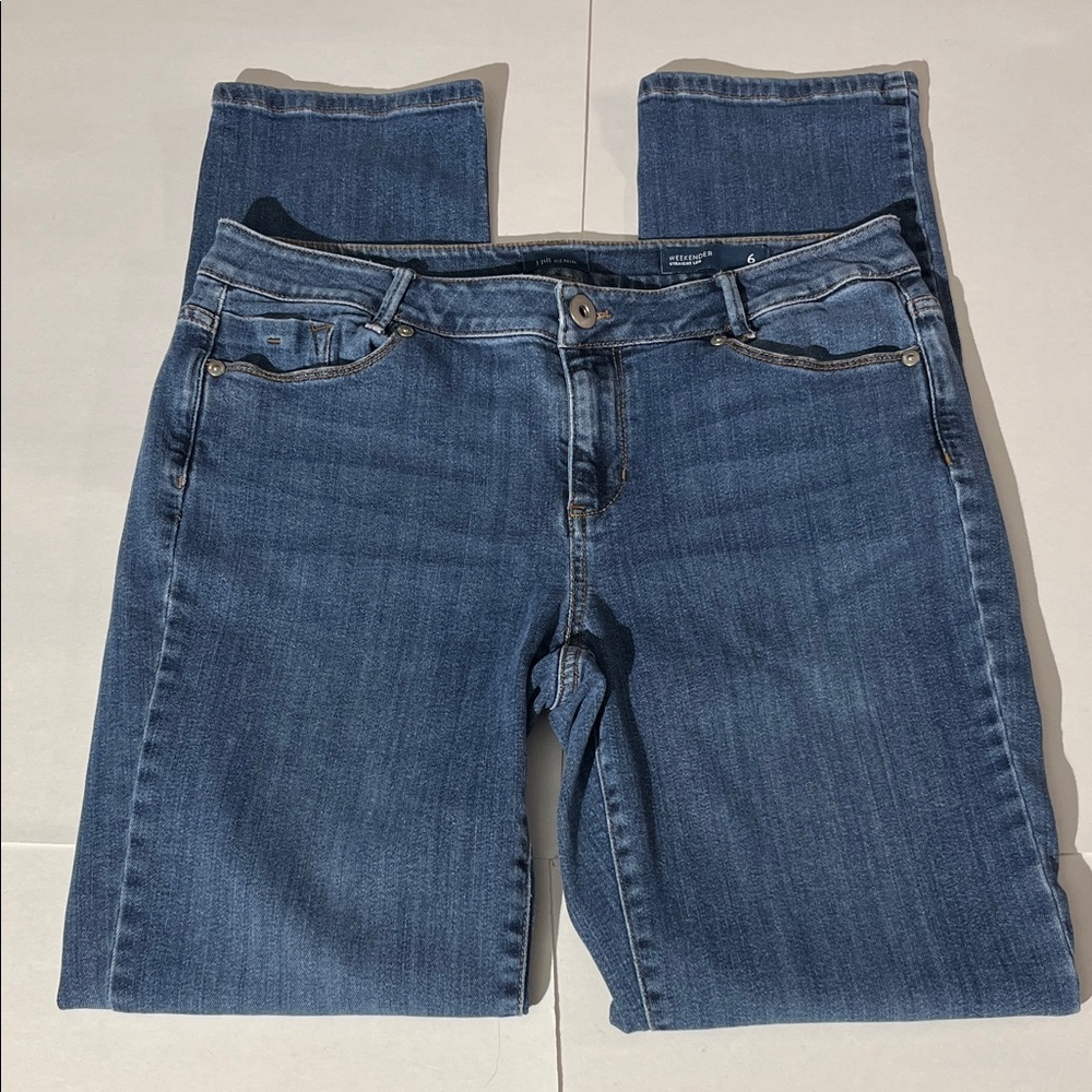 J. Jill Denim Weekender Straight Leg Jeans sz 6 casual stretch lightweight